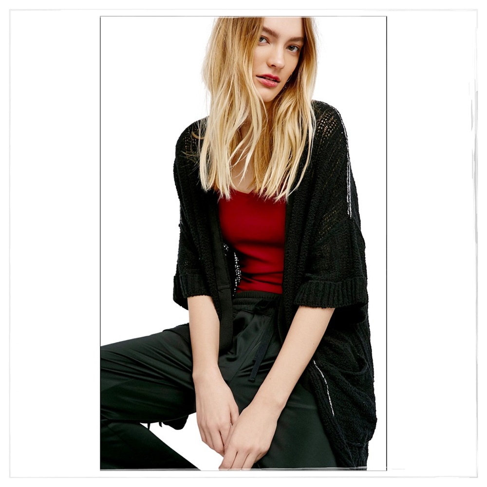 Free People Black Beach House Brunch Cardigan - Picture 2 of 4